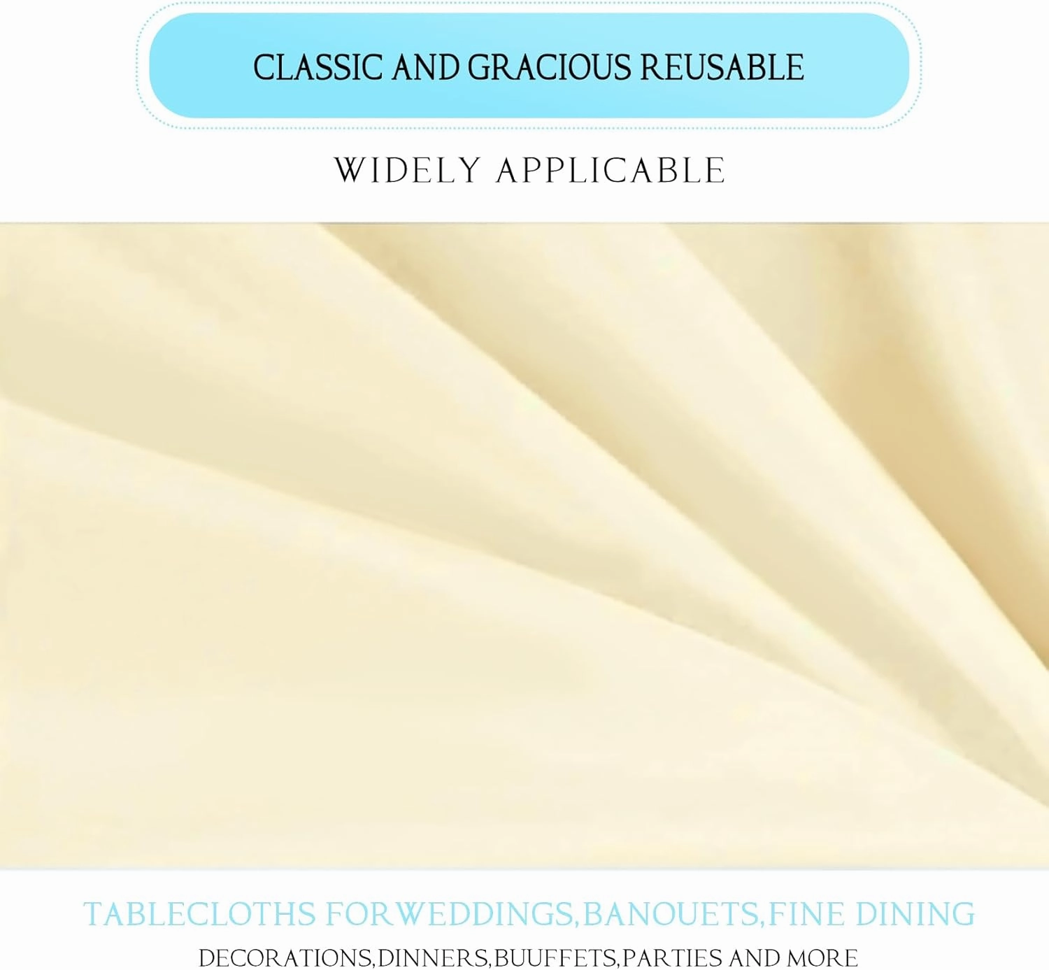 10 Pack Beige Tablecloth 60x102 inch Polyester Fabric Tablecloths for 6 Foot Rectangle Tables Wrinkle Resistant Linen Tablecloth Washable Table Covers for Party Wedding Events and Camping