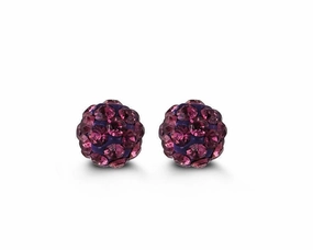 10k Yellow Gold Crystal Balls Baby Earrings