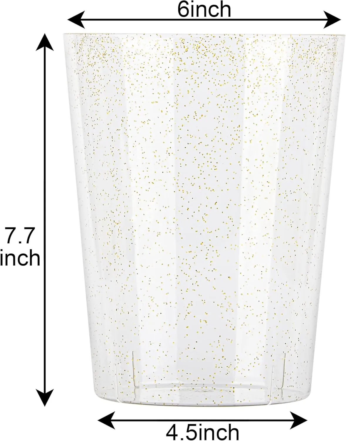 12 Pack Disposable Plastic Ice Bucket For Parties, Gold Glitter Clear Wine Cooler for Wedding, Good as One Large Champagne Chiller Or Classic Wine Bottle Chiller