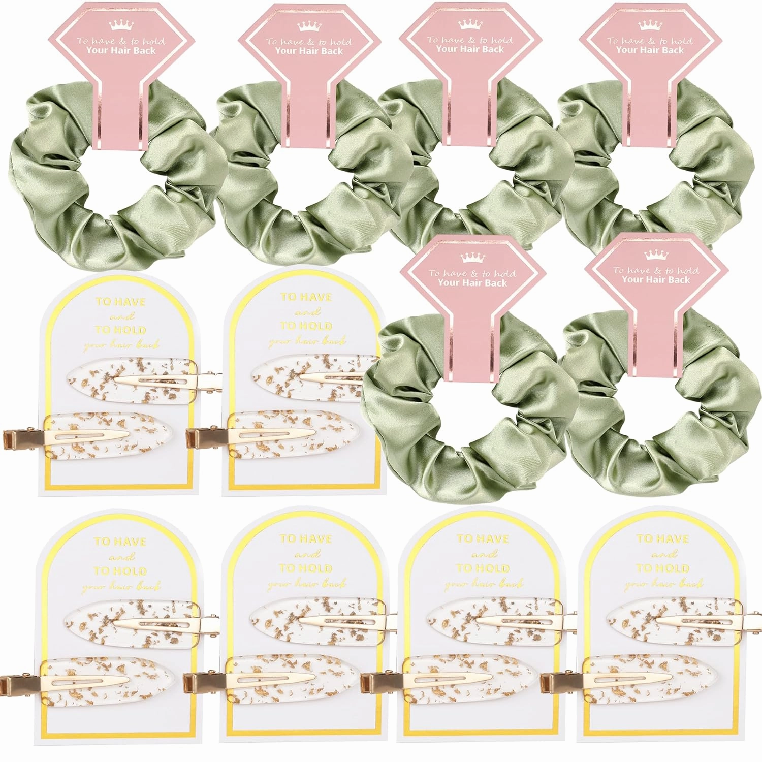 18PCS Bridesmaid Hair Clips Bridesmaid Gifts Bachelorette Party Favors Bridesmaid Gift Makeup Creaseless Glitter Hair Clips for Women Girl(Green)