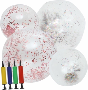 1 Set Inflatable Glitter Beach Ball Pool for Summer Fun Garden Parties Swimming Pools Eye Catching Glitter Confetti Design Random Color