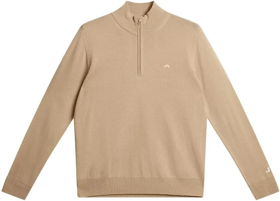 2024 J.Lindeberg Kian Zipped Golf Pullover Safari Beige X-Large