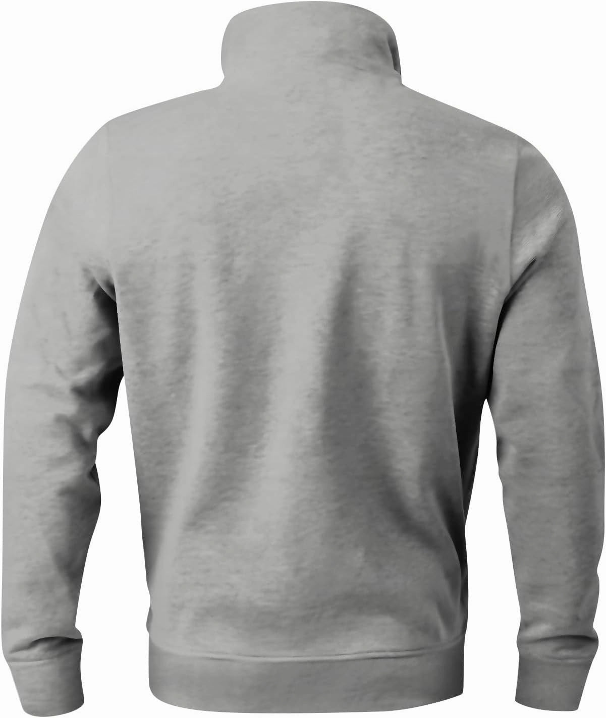 2024 Men's Quarter-Zip Pullover Long Sleeved Fashion Slim Fit Top High Collar Sweatshirt Lightweight Workout Shirt