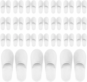 24 Pairs of Disposable Slippers forGuests, Hotel slippers, Spa Slippers Bulk Slippers for Travel Home Party Wedding (US Men Size 10, Women 11)