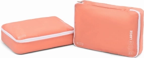 2 Pack Large Washable Travel Organizer Packing Cubes,Coral Orange