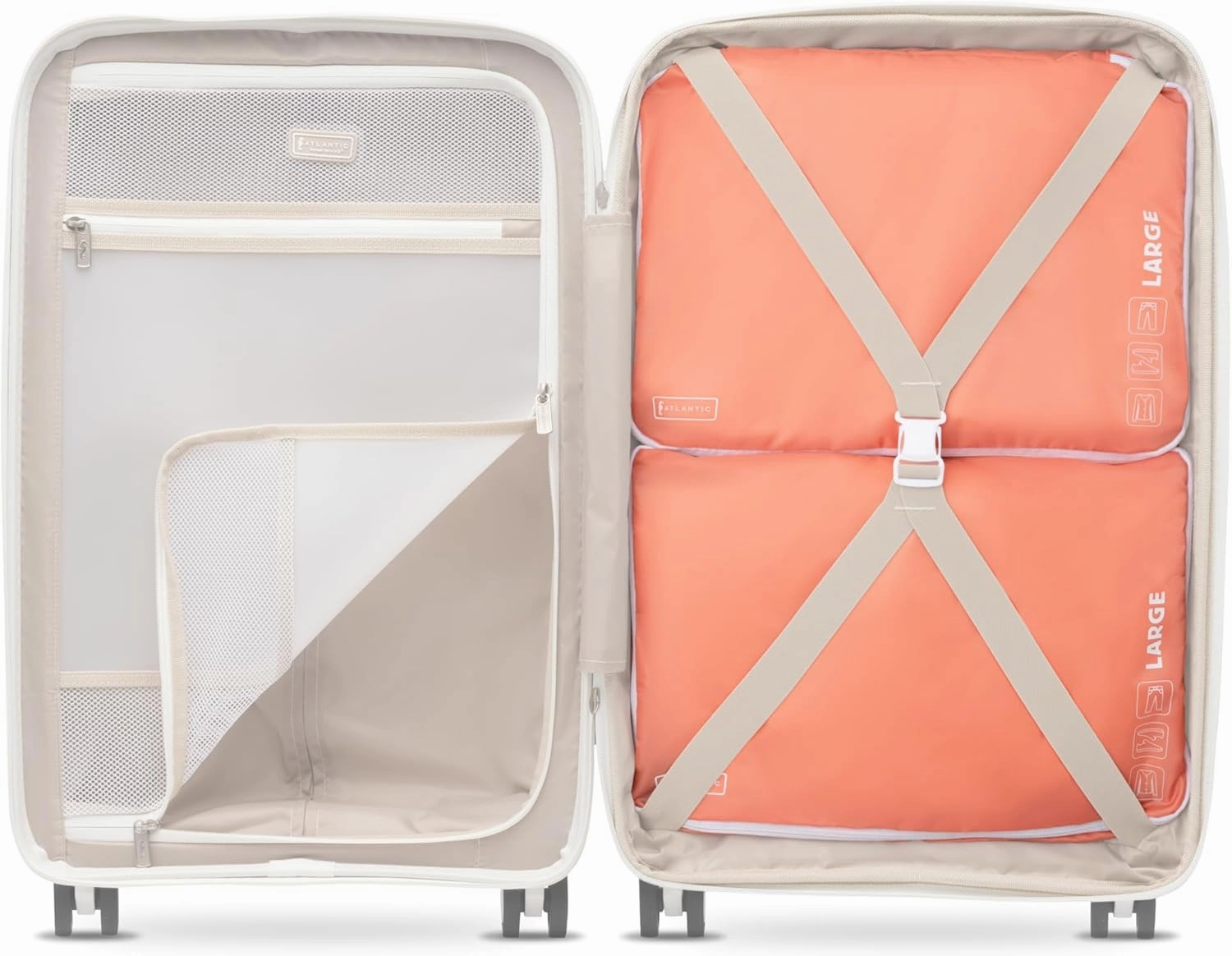 2 Pack Large Washable Travel Organizer Packing Cubes,Coral Orange