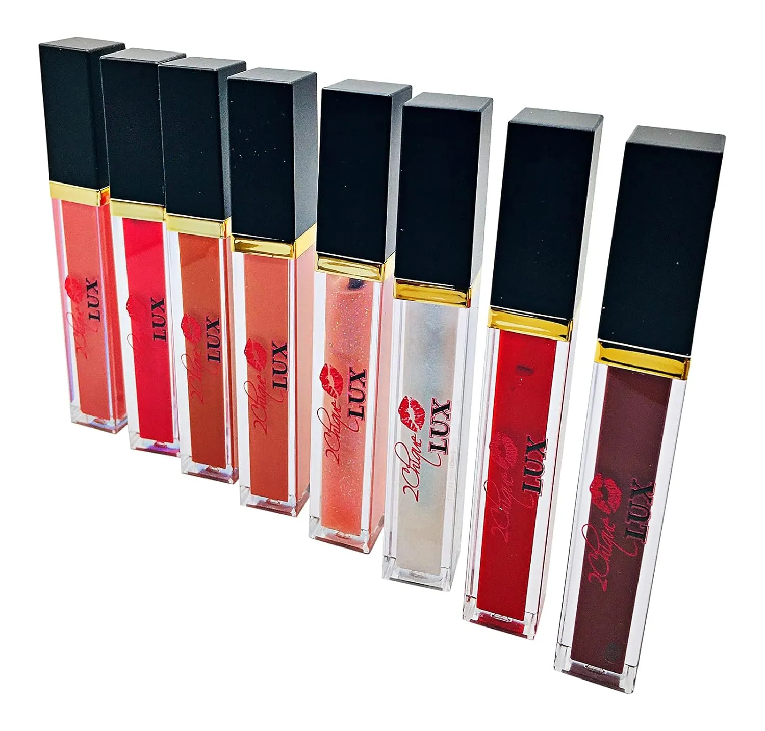 2Chique Lux Vegan Moisturizing Lip Gloss Cruelty Free High Shimmer Lip Gloss (#19 Dark Beige)