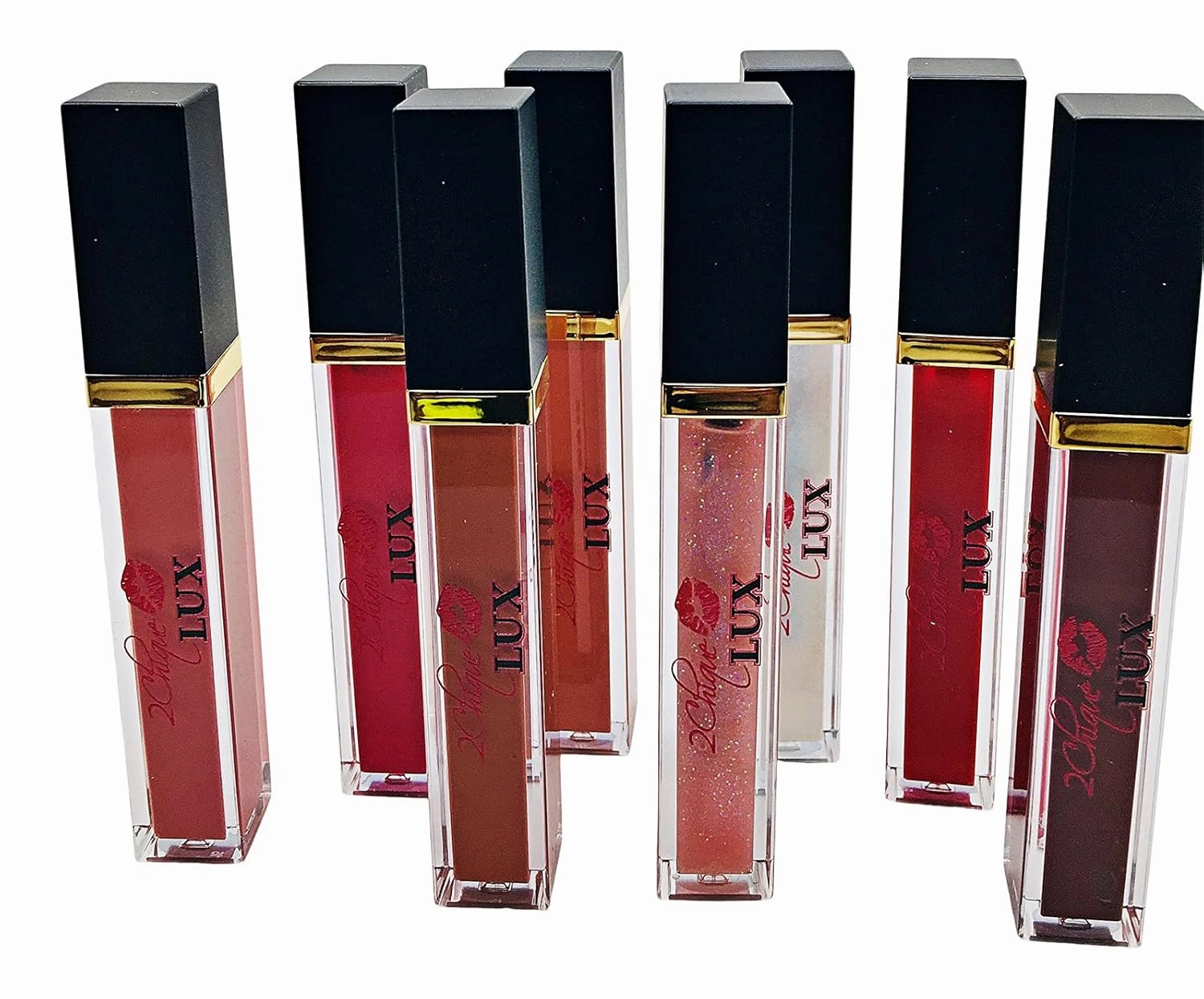 2Chique Lux Vegan Moisturizing Lip Gloss Cruelty Free High Shimmer Lip Gloss (#16 Beige)