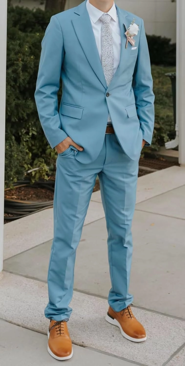 3 Piece Suit Men Slim Fit Wedding Suits for Mens Elegant One Button Jacket Single Breasted Vest Pants Set