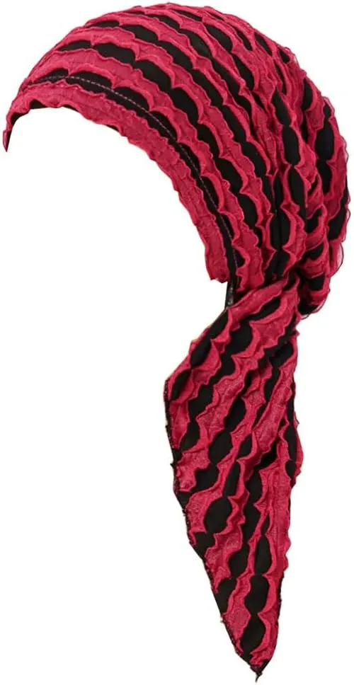 3Pack Chemo Headwear for Women Pre Tied Caps Soft Elastic Head Scarf for Patients