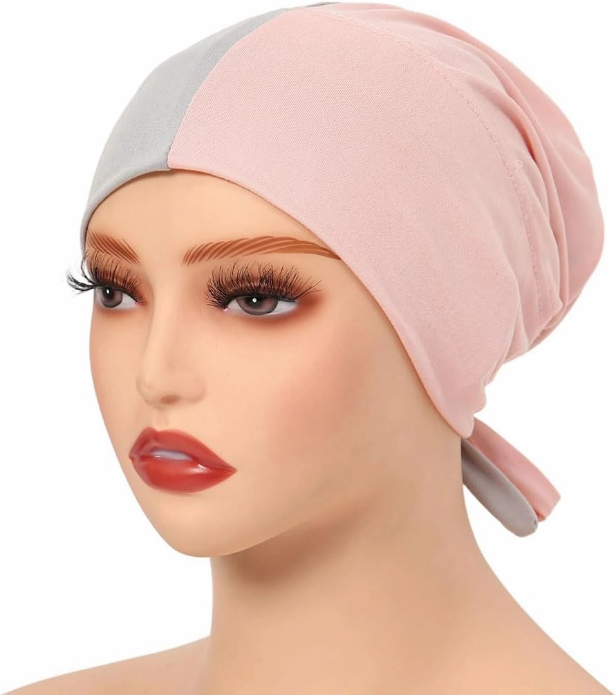 3Pack Women Under Scarf Hat Hijab Undercap Stylish Islamic Muslim Hijab Cap with Tie