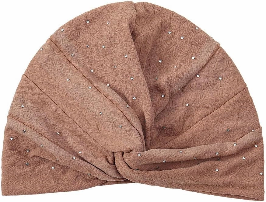 3Pieces Turbans for Women Soft Pre Tied Knot Fashion Cancer Turban Cap Chemo Headwrap Sleep Hat