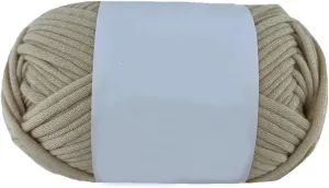 4 Pack 200g Soft Cotton Nylon Blend Yarn for Beginners Easy-to-See Stitches DIY Bag Basket Crochet Material (Beige)