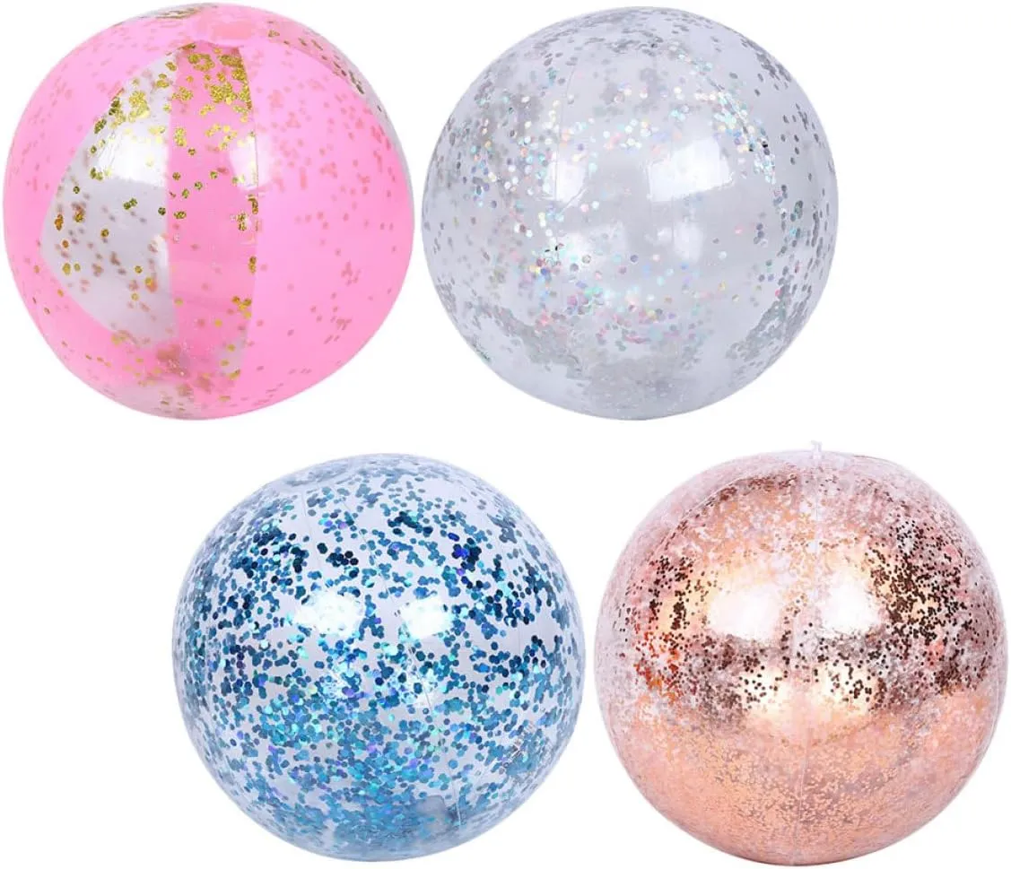 4pcs Inflatable Sequins Pool Toys for Birthday Celebrations and Outdoor Fun