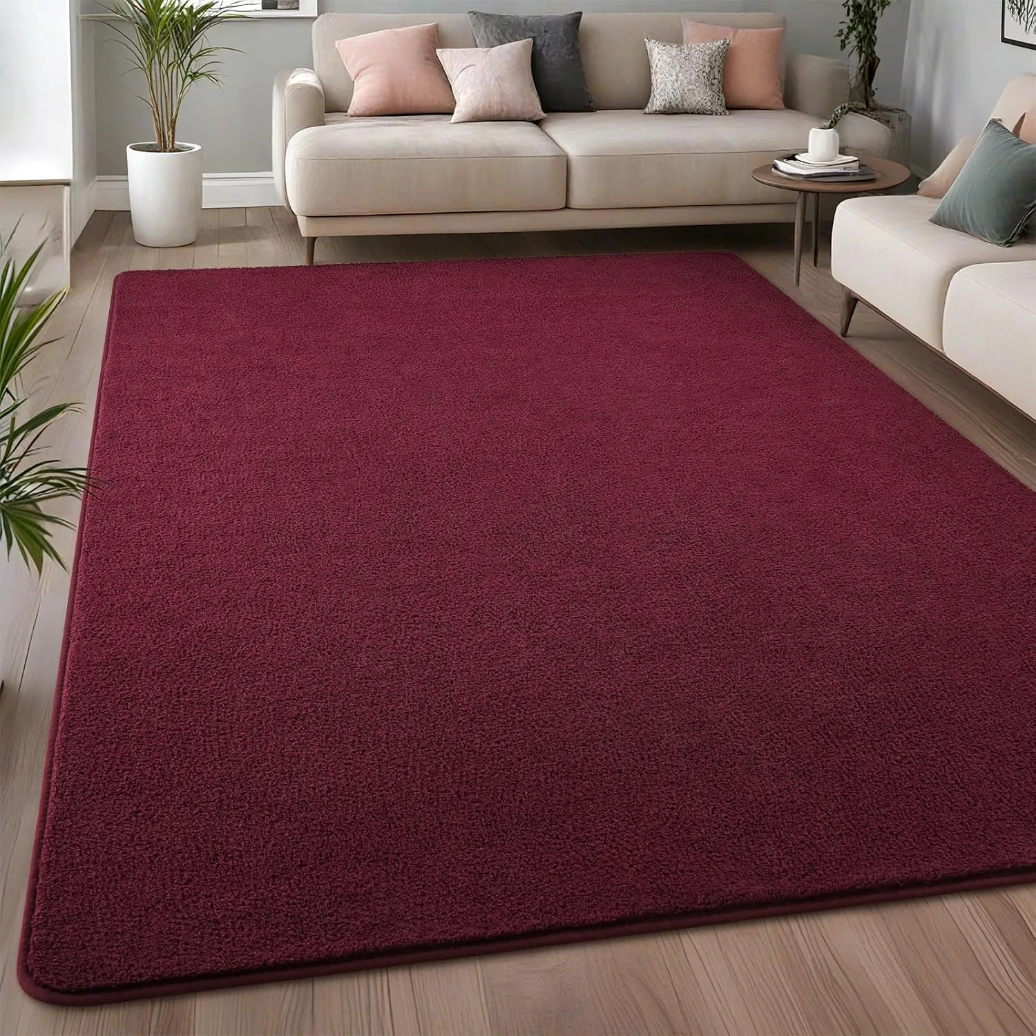 5x7 Red Area Rugs for Bedroom Shag Fur Rug, Modern Non-Slip Soft Plush Carpets for Wedding Indoor Living Room Home Décor Aesthetic Dark