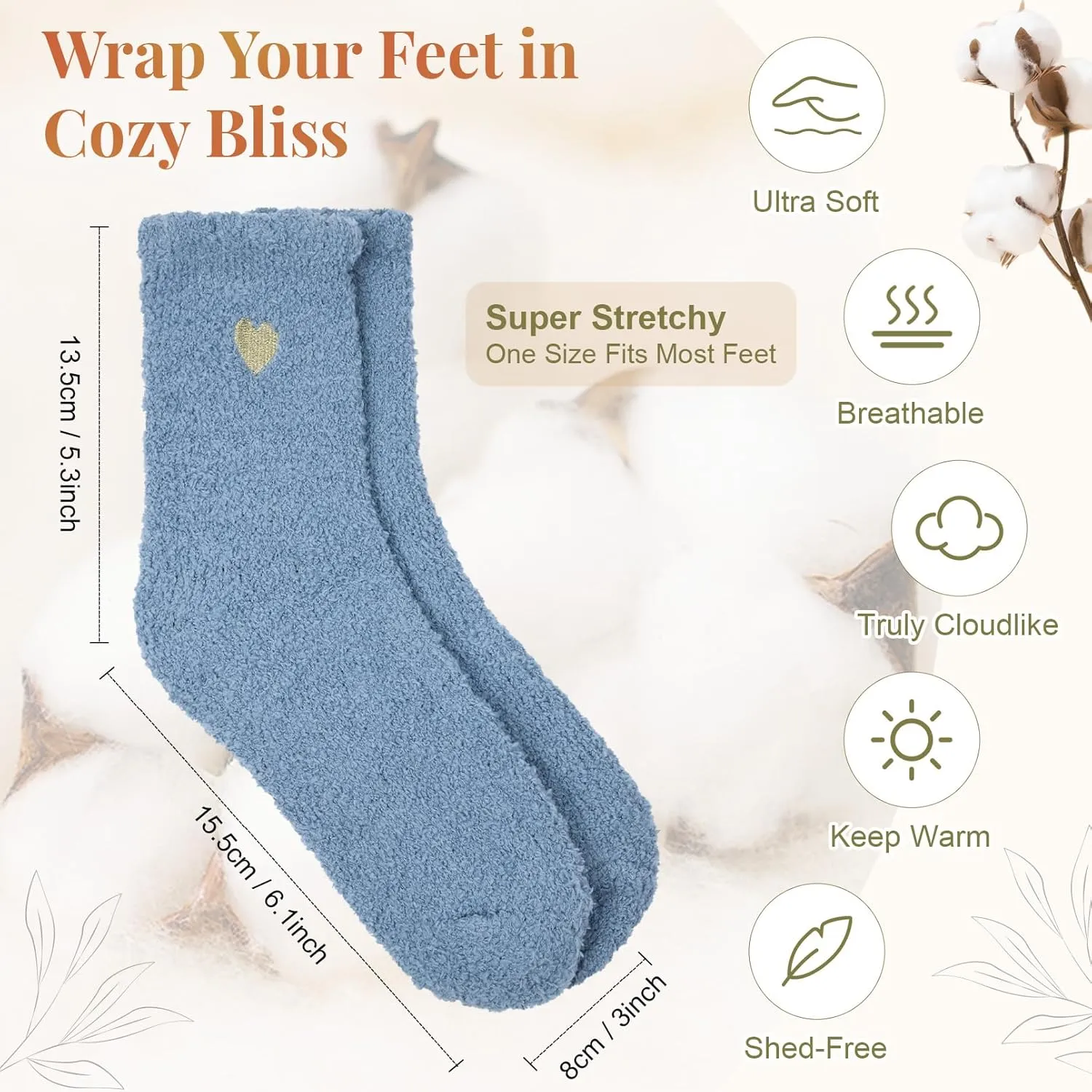 6 Pairs Fuzzy Socks Bridesmaid Proposal Gifts Set Cozy Soft Slipper Socks Wedding Party Favors for Women