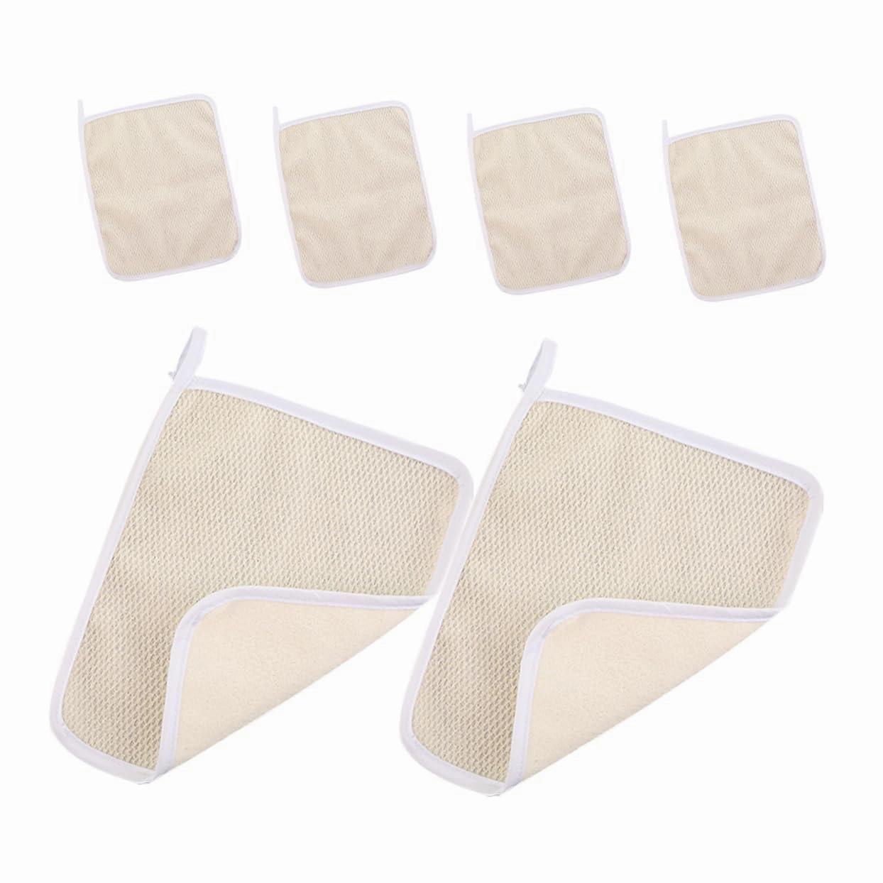 6-pack Exfoliating Bath Towel Soft Nylon Scrub Face Cloth Quick Scrubber Face Cloths for Men Women