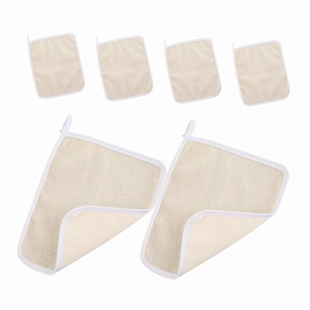 6-pack Exfoliating Bath Towel Soft Nylon Scrub Face Cloth Quick Scrubber Face Cloths for Men Women