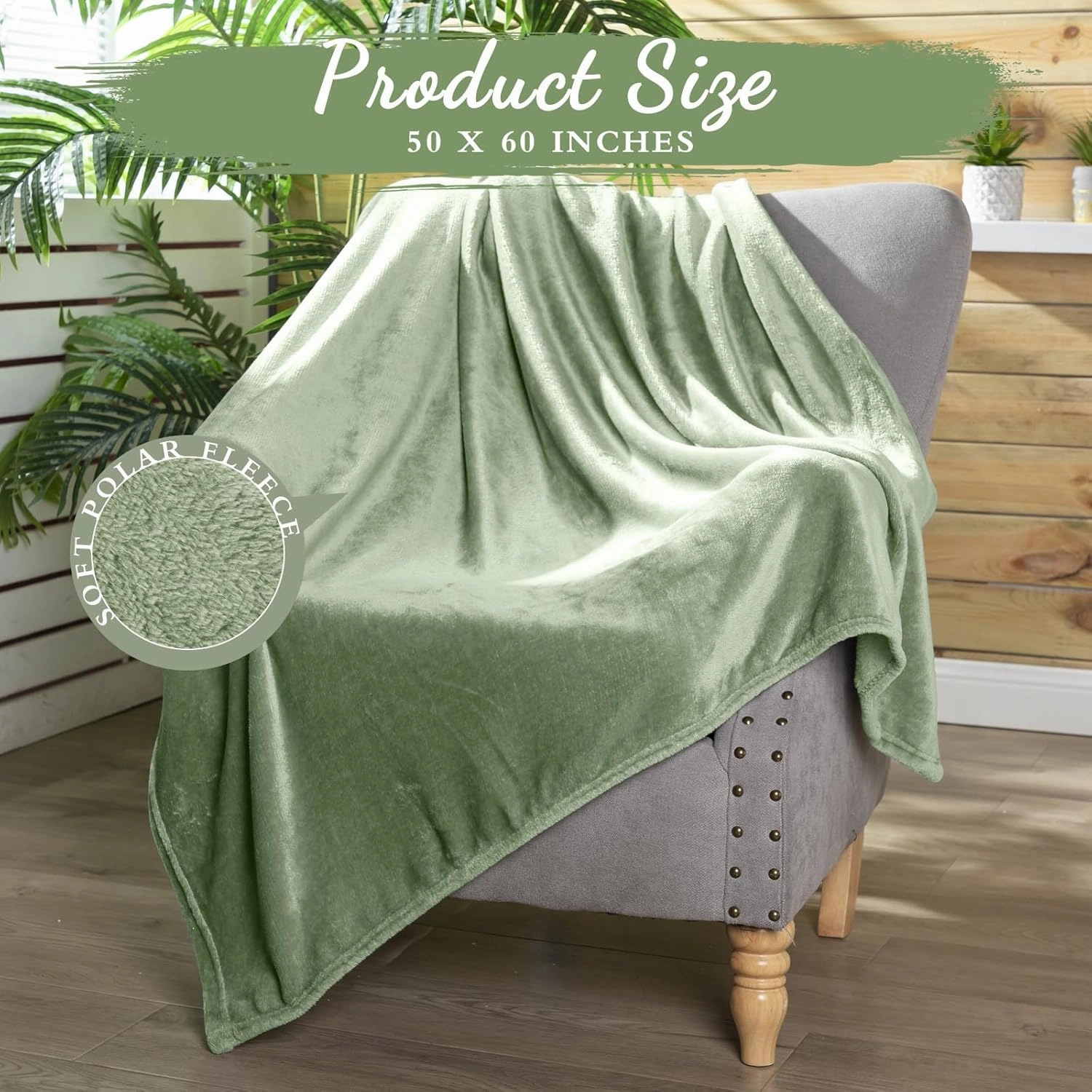 6 Pcs Flannel Fleece Throw Blanket Bulk 50 x 60 Inch Soft Fleece Blanket Warm Throw Blanket Coral Blankets for Couch Sofa Home Wedding Gifts Season (Sage Green)