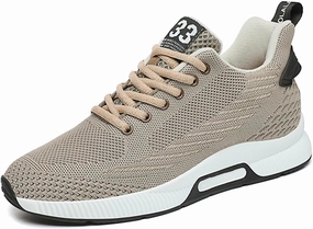 6cm Men's Elevator Shoes Men's Casual Mesh Trainers Lightweight Breathable Lace Up Sports Shoes with Hidden Lift Heel for Men Big Sneaker Slippers Men