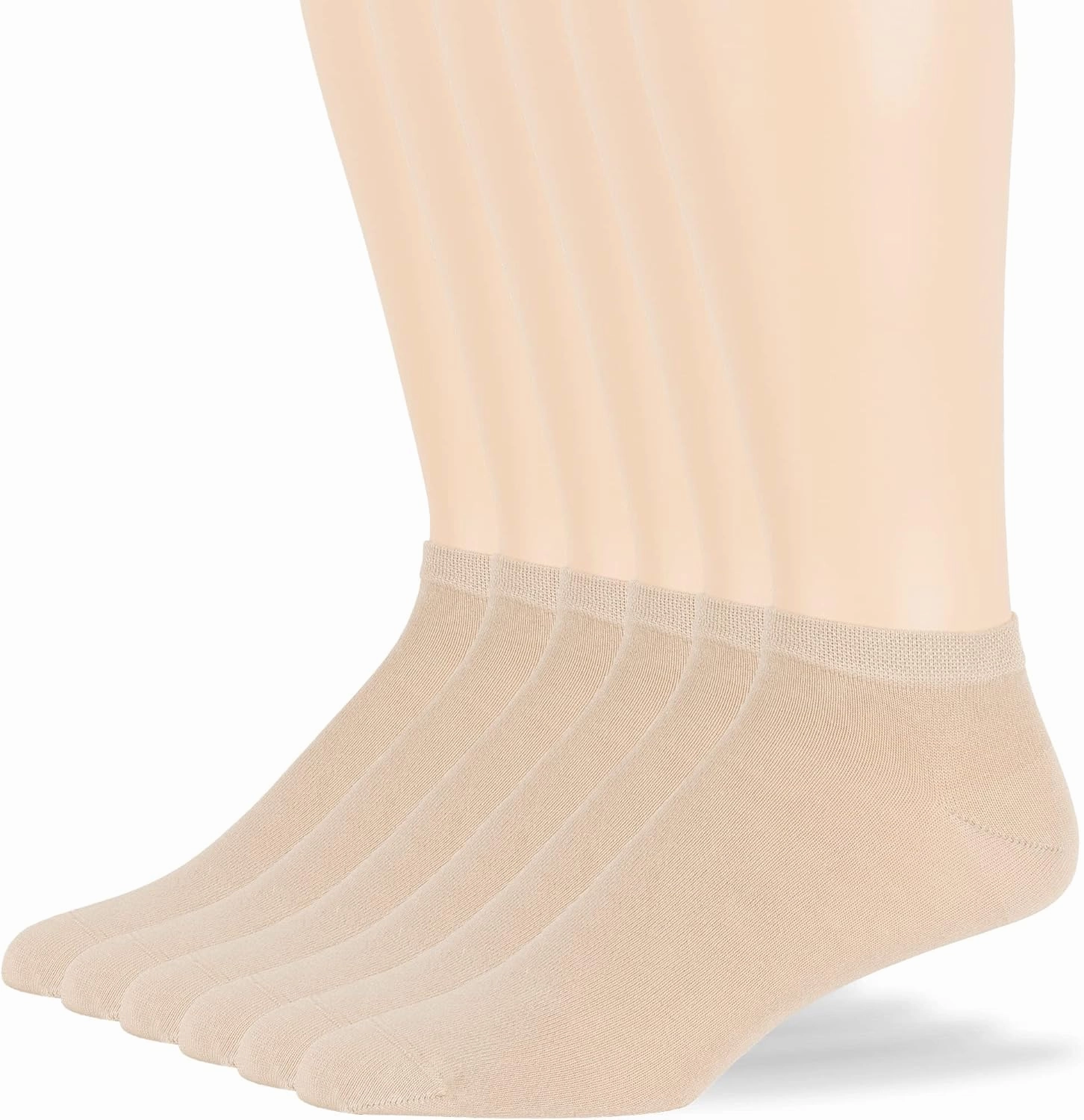 7BIGSTARS KINGDOM Men Viscose From Bamboo Ankle Sock - 6 Pack -M/L- Thin-Low Cut Seamless Black Grey White Brown Beige