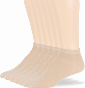7BIGSTARS KINGDOM Men Viscose From Bamboo Ankle Sock - 6 Pack -M/L- Thin-Low Cut Seamless Black Grey White Brown Beige