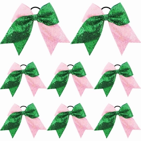 8 Pcs Witch Hair Accessories, Glitter Pink and Green Hair Bows Ties for Good Witch and Princess Party Favor Movie Fan Gifts for Women Girls Friendship