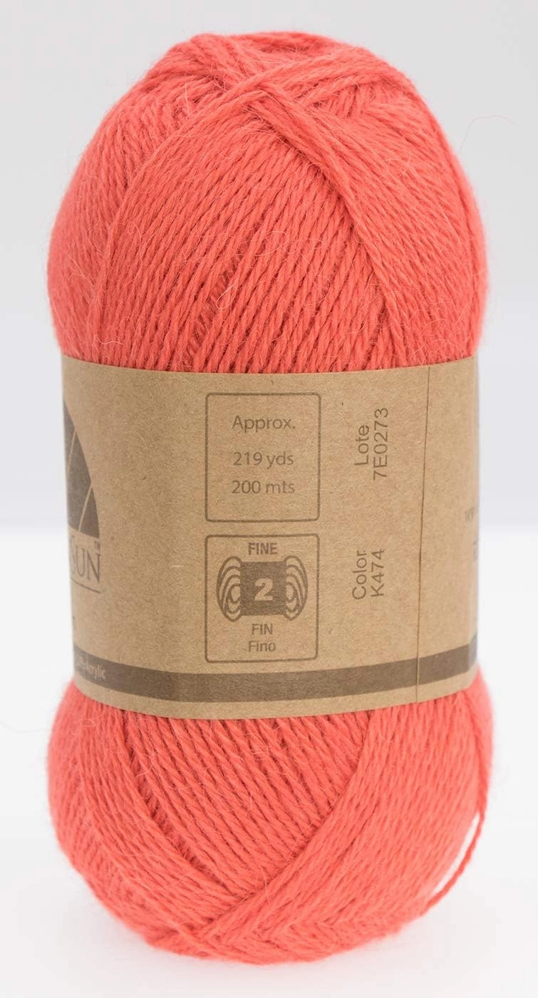 (3 Small Gorgeous Skeins) Alpaca Yarn Blend Umayo [657 Yards Total], #2 Fingering (Coral)