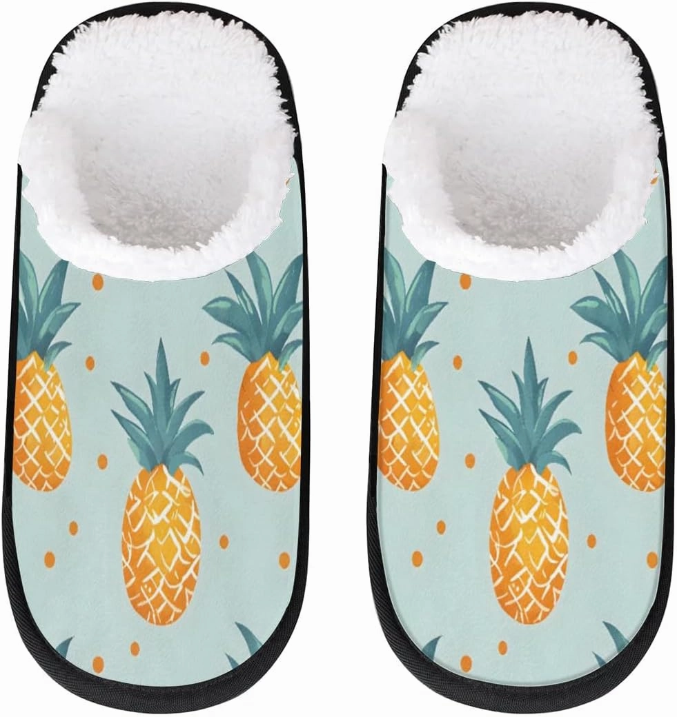 Abstract Dots Pineapple Slippers for Women Soft Non-Slip Indoor Slippers Home Slippers