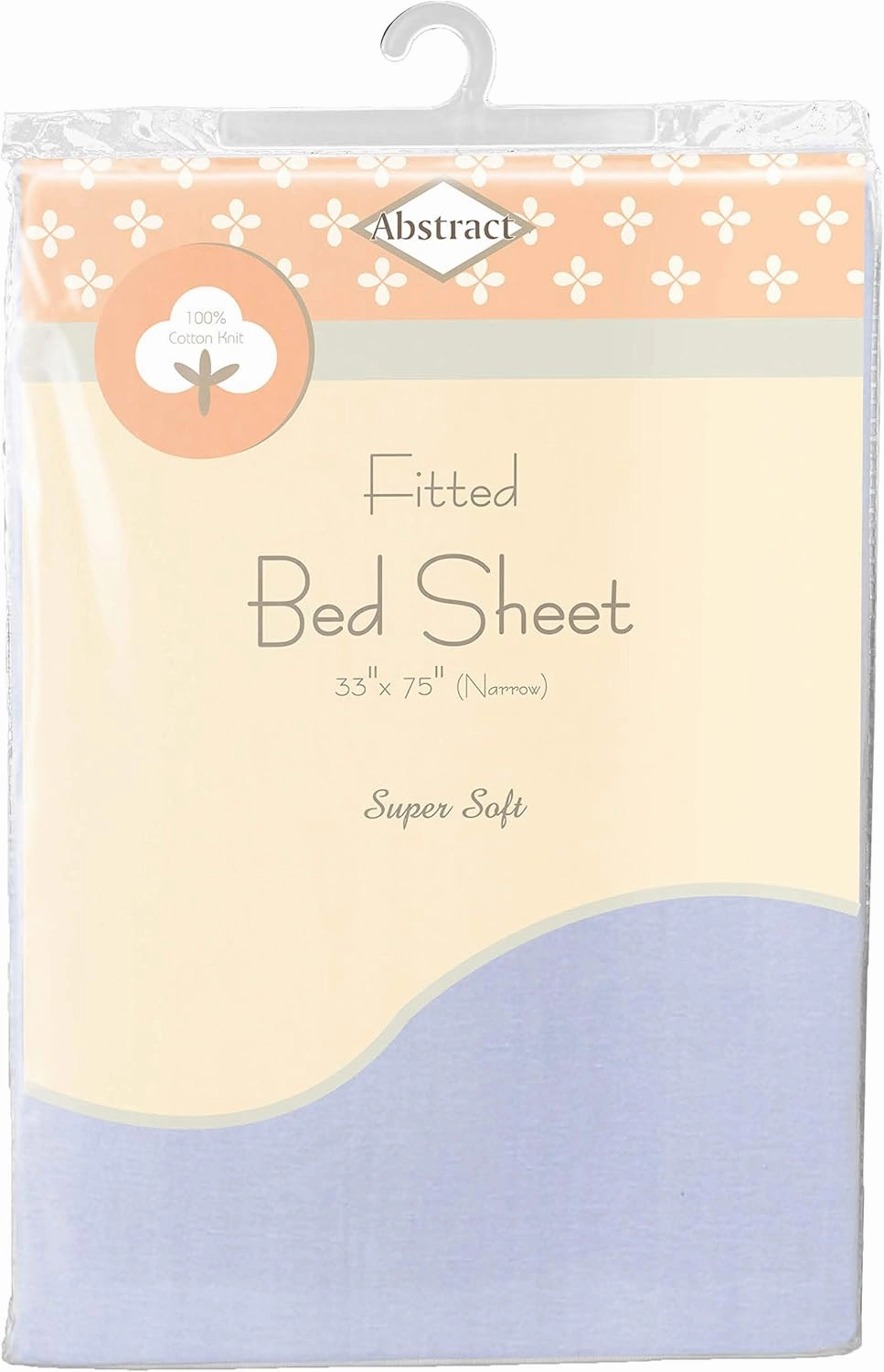 Abstract Fitted Bed Sheet - Ultra Soft Jersey 100% Cotton Sheets - Snug Fitted Bed Sheets for Narrow Twin/Army Cot/Rv Bunk/Camping Cot - Breathable Fabric - Deep Pockets Up to 12 Inch - Blue, 33"x75"