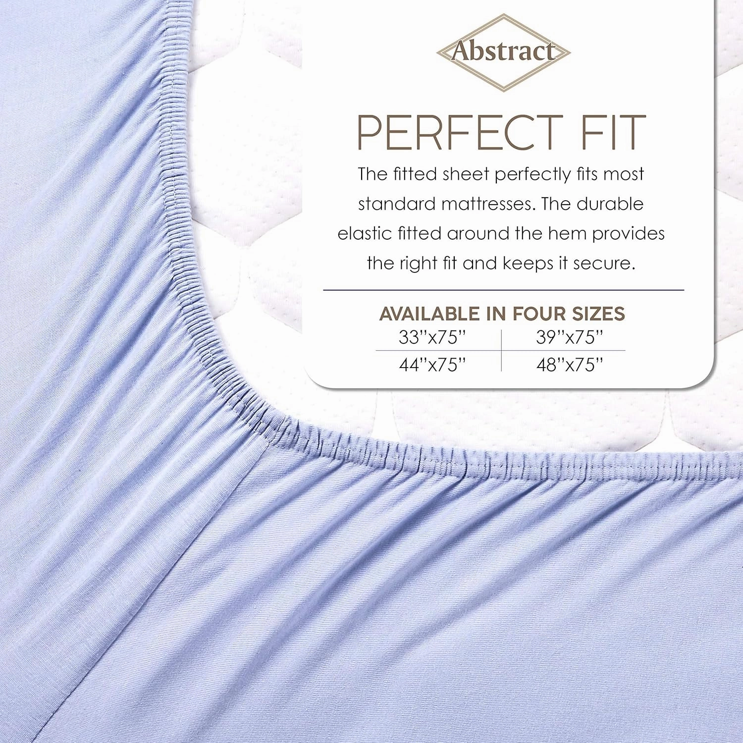 Abstract Fitted Bed Sheet - Ultra Soft Jersey 100% Cotton Sheets - Snug Fitted Bed Sheets for Narrow Twin/Army Cot/Rv Bunk/Camping Cot - Breathable Fabric - Deep Pockets Up to 12 Inch - Blue, 33"x75"