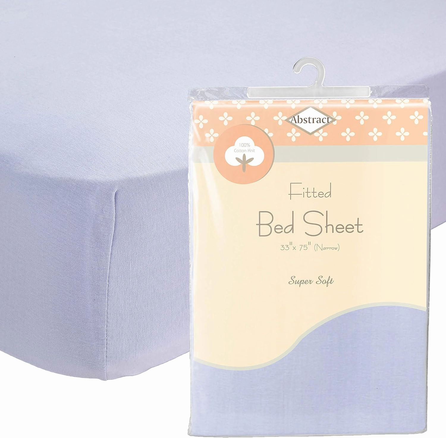 Abstract Fitted Bed Sheet - Ultra Soft Jersey 100% Cotton Sheets - Snug Fitted Bed Sheets for Narrow Twin/Army Cot/Rv Bunk/Camping Cot - Breathable Fabric - Deep Pockets Up to 12 Inch - Blue, 33"x75"