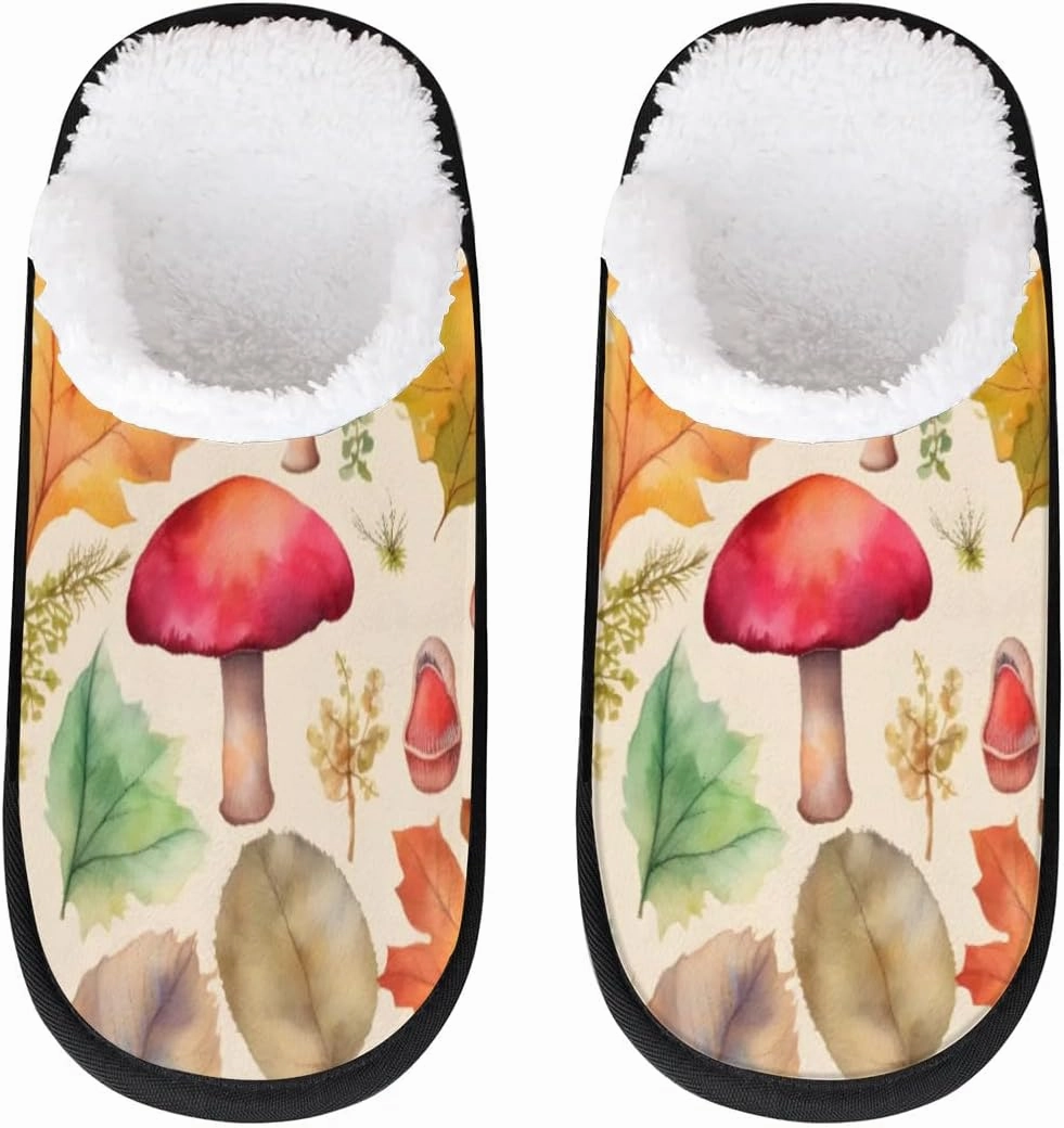 Abstract Leaf Slippers for Women Soft Non-Slip Indoor Slippers Home Slippers
