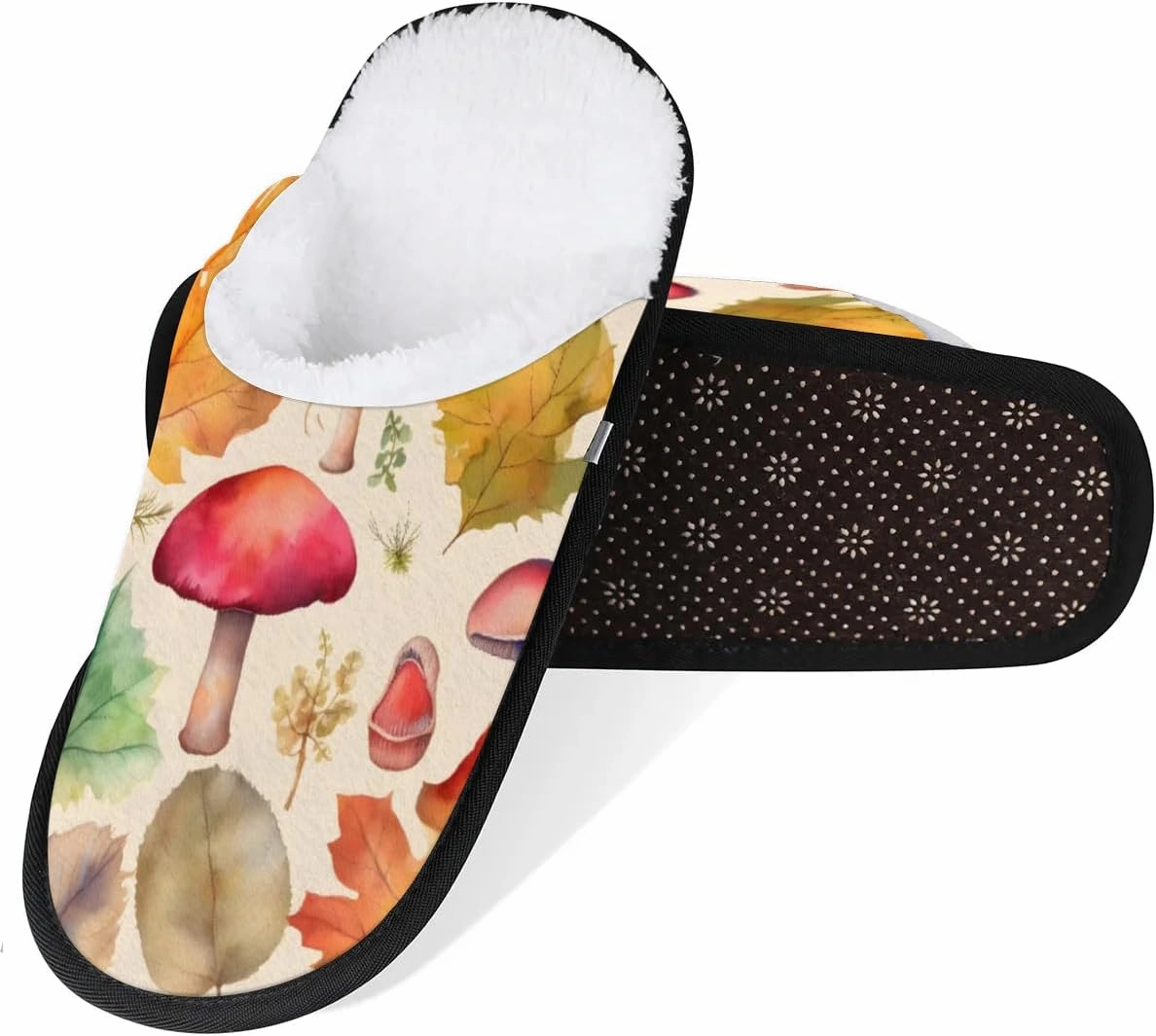 Abstract Leaf Slippers for Women Soft Non-Slip Indoor Slippers Home Slippers