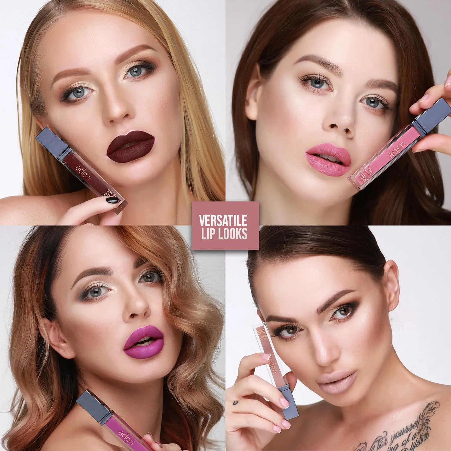 aden - 2 in 1 - Matte Liquid Lipstick & Lip Liner Set - 7ML - Non-Smudge & Quick Drying - Highly Pigmented - Long Duration with Hydration - Made in Italy (13 Sweet Peach)
