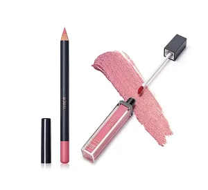 aden - 2 in 1 - Matte Liquid Lipstick & Lip Liner Set - 7ML - Non-Smudge & Quick Drying - Highly Pigmented - Long Duration with Hydration - Made in Italy (13 Sweet Peach)