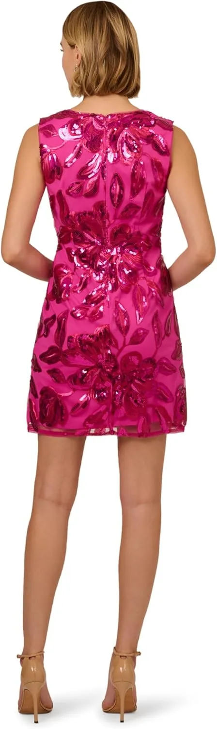 Adrianna Papell Women's Floral Sequin Short Dress