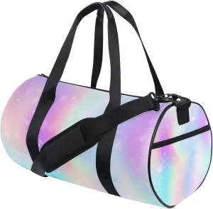 ALAZA Pink Glitter Hearts Travel Duffle Bag Sports Luggage with Backpack Tote Gym Bag for Man and Women