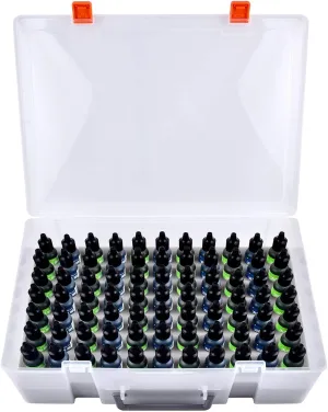 Alcohol Ink Storage Case and Paint Carrying Organizer, Miniature Holder Fits 77pcs Bottles of Alcohols Inks, Paints Set and Glitter Glue with Foam Insert. Multiple-use Travel Container(Box Only)