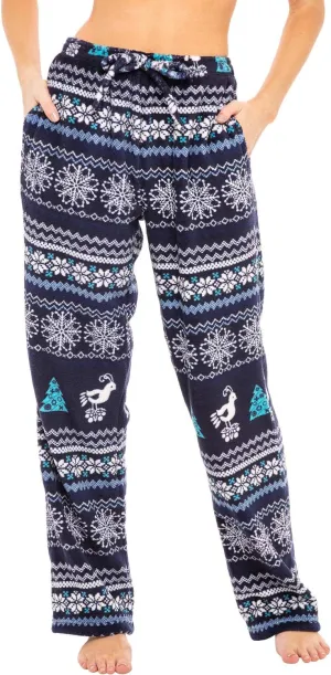 Alexander Del Rossa Women's Soft Warm Fleece Pajama Pants, Long Lounge Bottoms