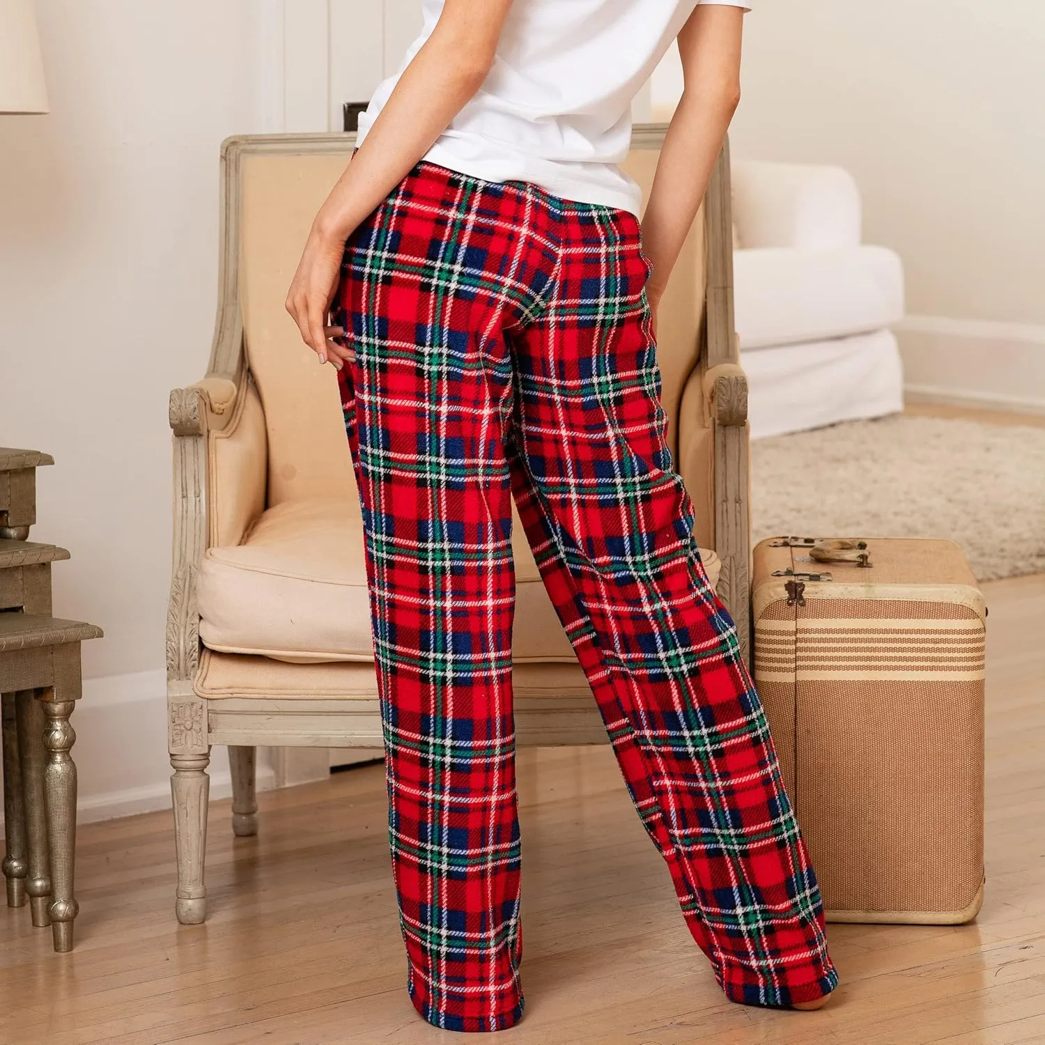 Alexander Del Rossa Women's Soft Warm Fleece Pajama Pants, Long Lounge Bottoms