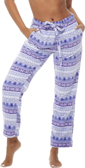 Alexander Del Rossa Women's Soft Warm Fleece Pajama Pants, Long Lounge Bottoms