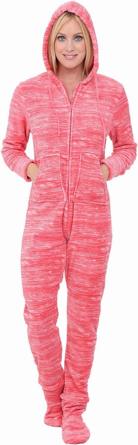 Alexander Del Rossa Adult Onesie Pajamas, Hooded Fleece Adult Onesie, One Piece Women's Pajamas