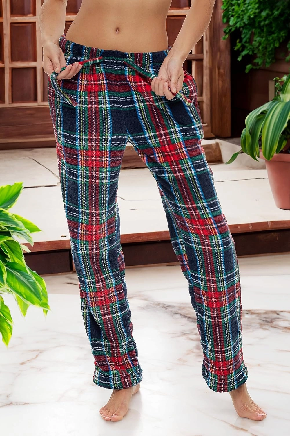 Alexander Del Rossa Women's Soft Warm Fleece Pajama Pants, Long Lounge Bottoms