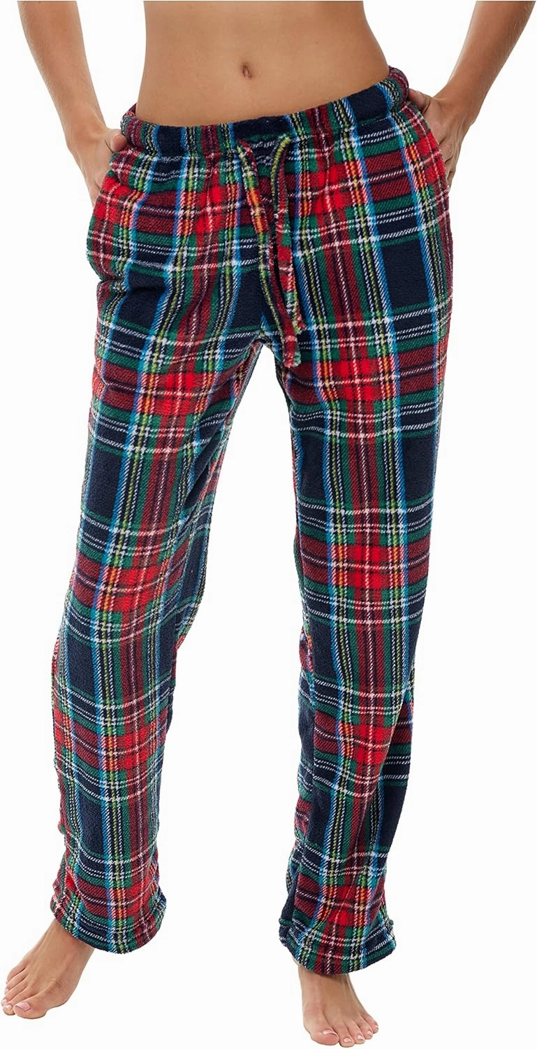 Alexander Del Rossa Women's Soft Warm Fleece Pajama Pants, Long Lounge Bottoms