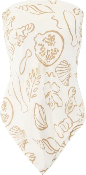 Almere Womens Printed Adjustable Tie Style Bandana Top for Girls Summer Vacation Strapless Going Out Beach Shirt