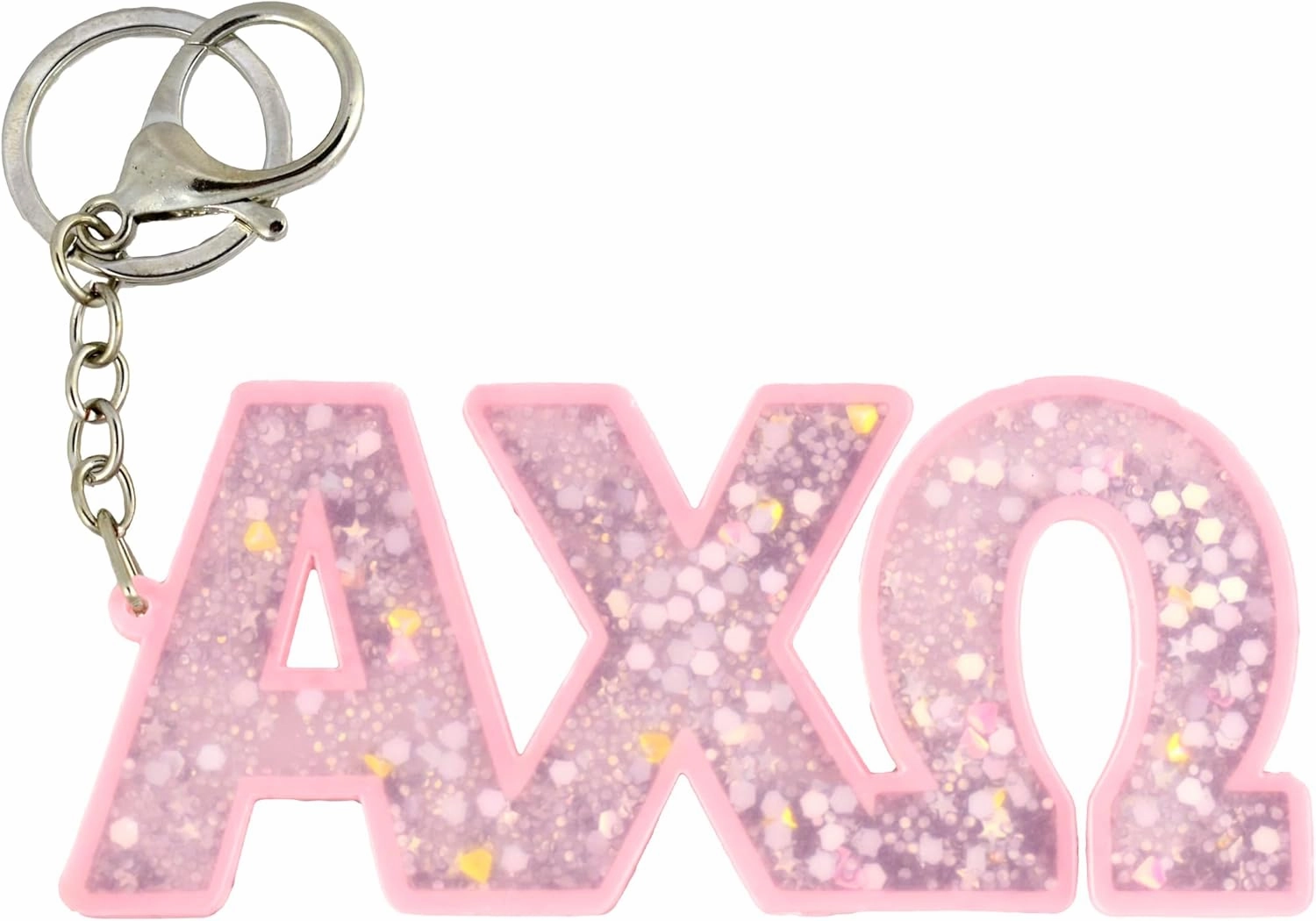 Alpha Chi Omega Glitter Sorority Keychain