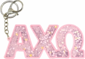 Alpha Chi Omega Glitter Sorority Keychain