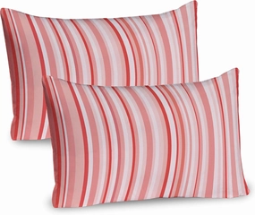 Ambesonne Coral Pillow Sham Set of 2, Vertically Striped Retro Pattern in Soft Colors Pinkish Old Fashioned, Quality Microfiber Bedding Item for All Seasons, 26" x 20", Coral Pale Pink White