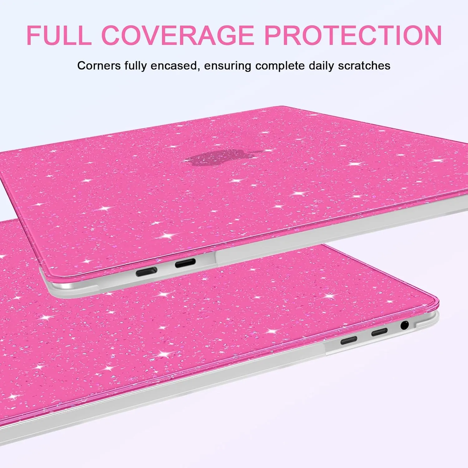 Anban Compatible with MacBook Pro 13 inch Case M2 M1 2025-2016 A2338 A2251 A2289 A2159 A1989 A1706 A1708, Plastic Hard Shell Case for MacBook Pro 13.3 inch Keyboard Cover Screen Skin, Shiny Hot Pink